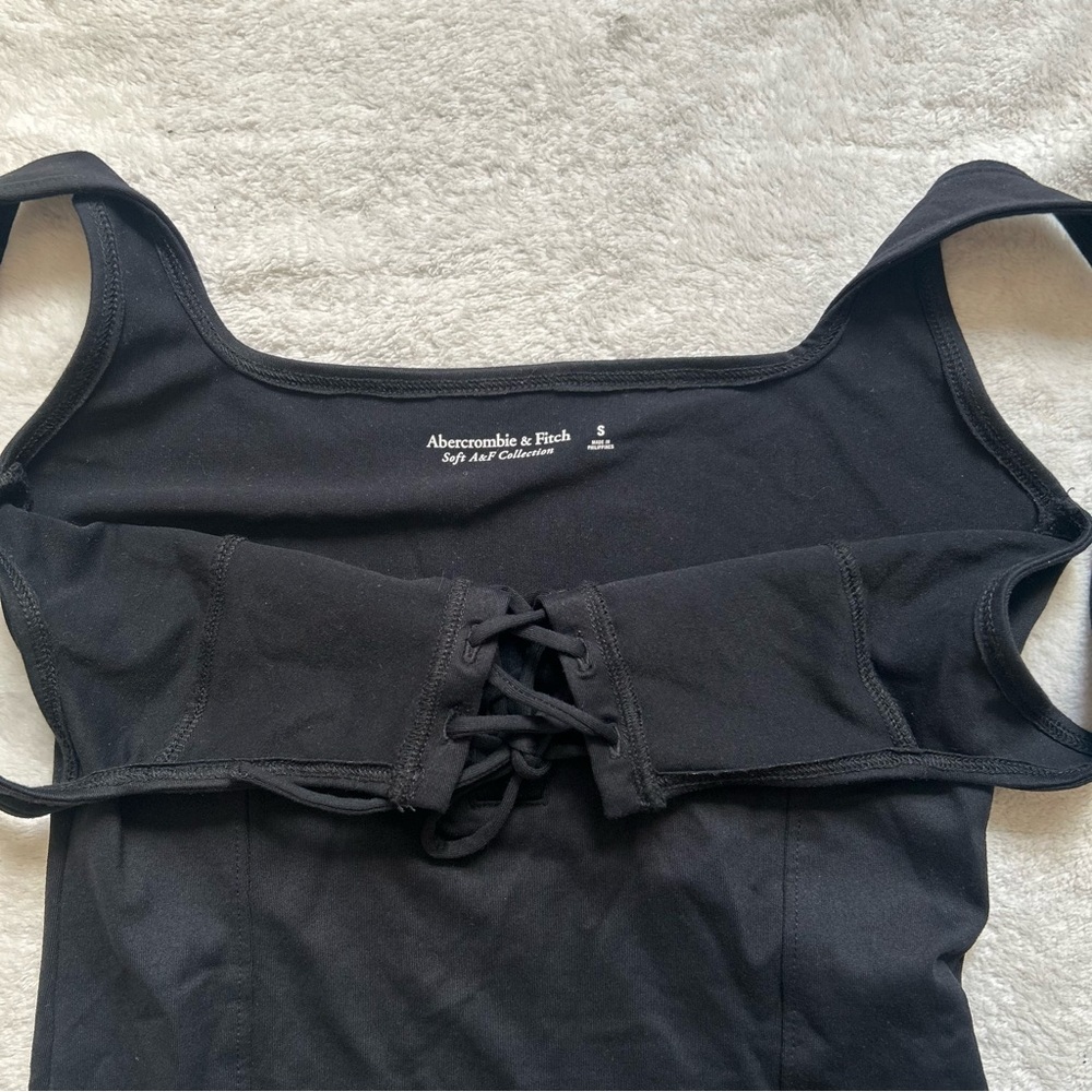 Abercrombie & Fitch Lace-Up Corset Seamless Fabric Bodysuit - Picture 2 of 5